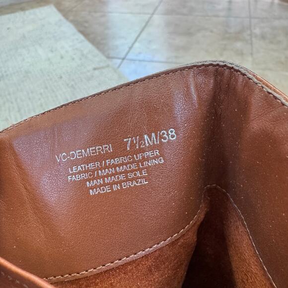 Vince Camuto $230 Demerri Over the Knee Crocodile Brown Leather Boots - Picture 8 of 9